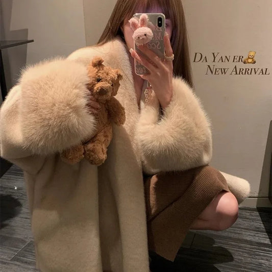 Women’s eco-friendly faux mink fur coat for autumn/winter